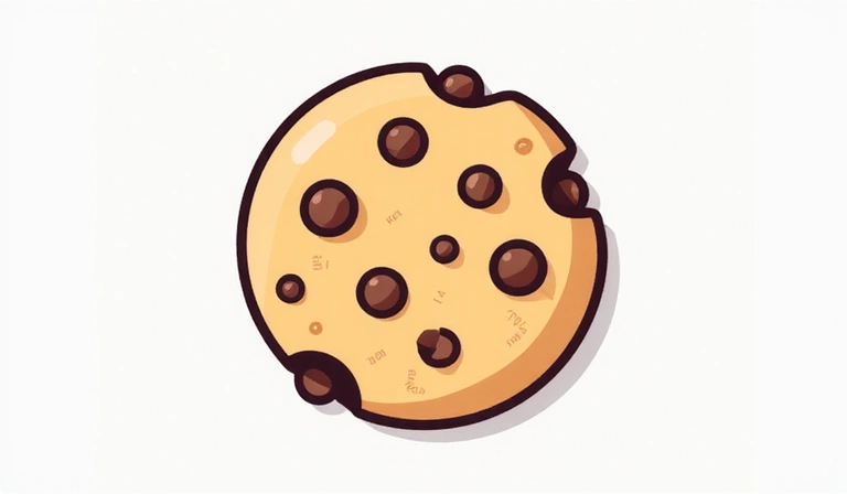Illustration of a cookie icon with binary code, representing digital data storage