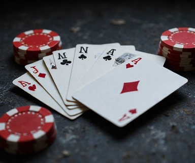 Abstract representation of playing cards and poker chips