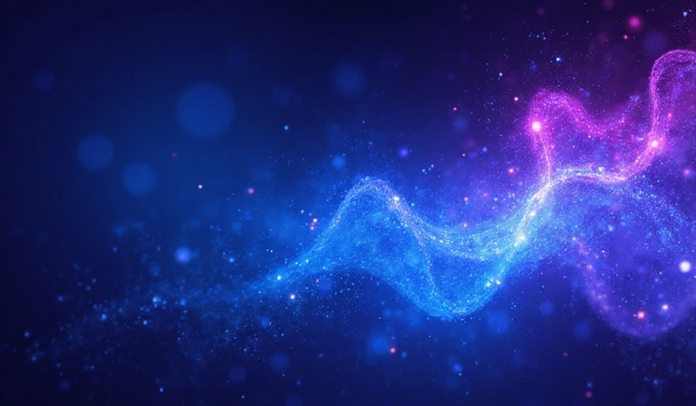 Promotional banner with abstract glowing patterns
