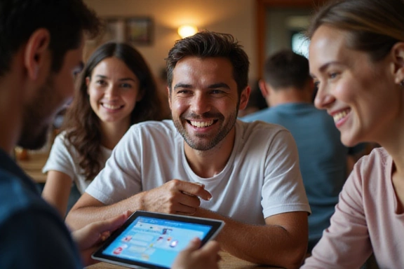 Person enjoying social gaming responsibly