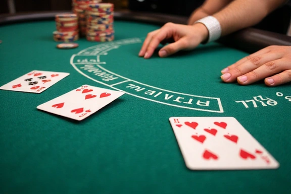 Professional blackjack table setup