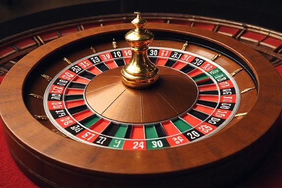 Professional roulette table in action