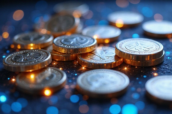 Abstract image representing virtual currency or digital tokens